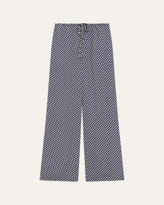 Geometric Drawstring Pull-On Pants